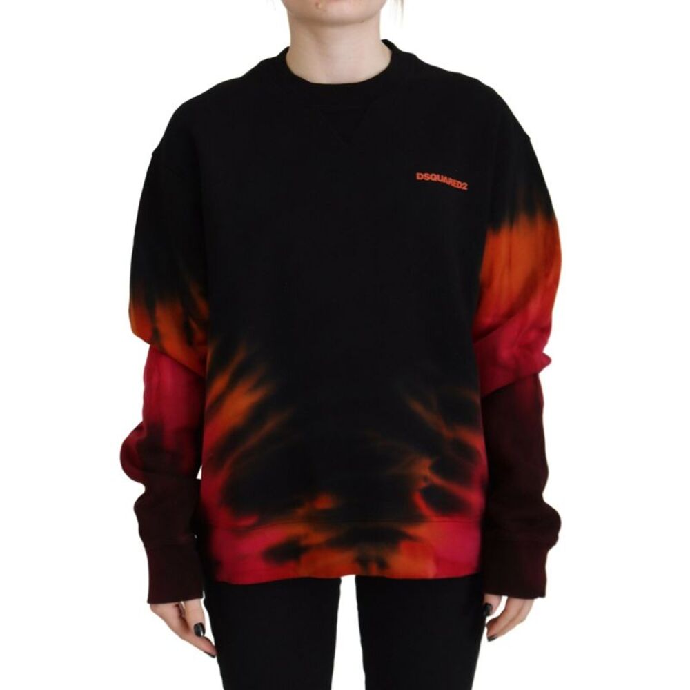 Dsquared² Black Tie Dye Logo Print Women Long Sleeve Women's Sweater